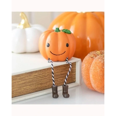 Cute Smiling Pumpkin Shelf Sitter Ornament