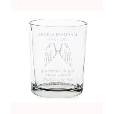 Personalised Guardian Angel Wings Votive Candle Holder Personalised Guardian Angel Wings Votive Candle Holder