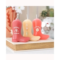 Set of 3 Cowboy Boot Candles