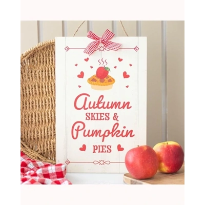 Autumn Skies & Pumpkin Pies Hanging Sign
