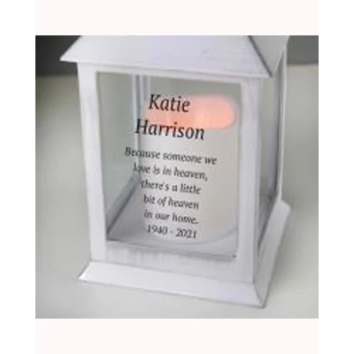 Personalised Memorial White Lantern Personalised Memorial White Lantern