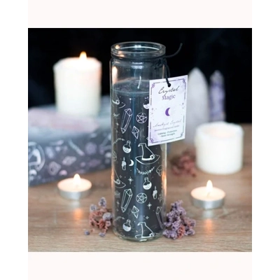 Crystal Witch Jasmine Tube Candle with Amethyst Chips Crystal Witch Jasmine Tube Candle with Amethyst Chips