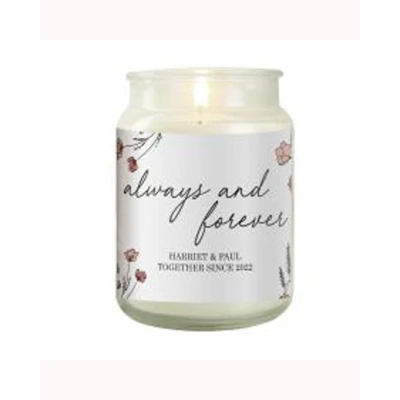 Personalised Always & Forever Large Scented Jar Candle Personalised Always & Forever Large Scented Jar Candle