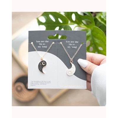 Pair of Yin Yang Best Friend Pendant Necklaces
