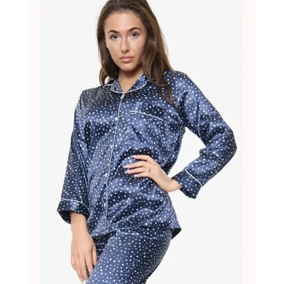 Star Print Satin PJ Set
