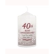 Personalised 40th Ruby Anniversary Pillar Candle