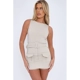 Round Neck Belted Skort Playsuit