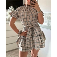CHECK TARTAN 3 PIECE SKIRT CO ORD