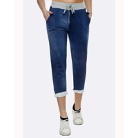 Dark Wash 3/4 Capri Trouser