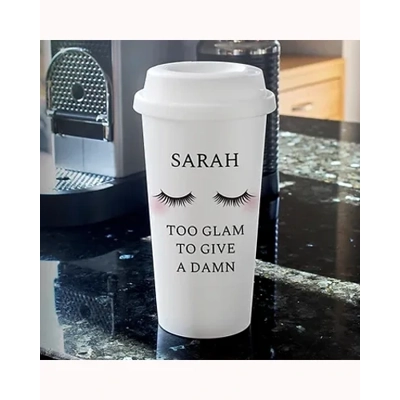Personalised Eyelashes Insulated Eco Travel Cup Personalised Eyelashes Insulated Eco Travel Cup