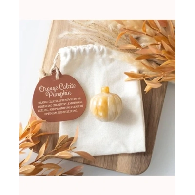 Pumpkin Shaped Orange Calcite Crystal