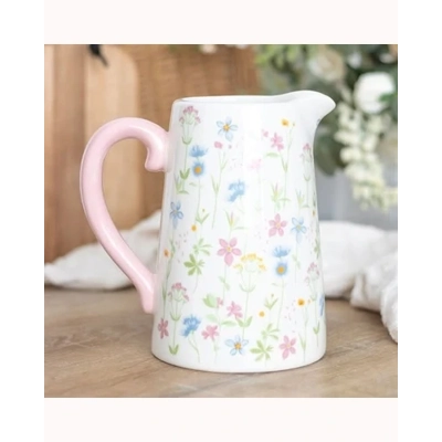 Floral Print Ceramic Flower Jug Floral Print Ceramic Flower Jug