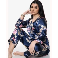 Floral Print Satin PJ Set