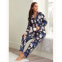 Floral Print Satin PJ Set