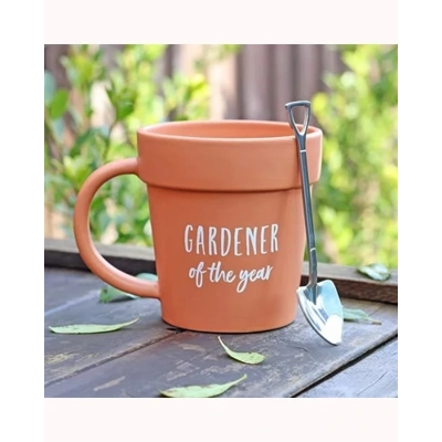 Gardener of the Year Pot Mug and Shovel Spoon Gardener of the Year Pot Mug and Shovel Spoon
