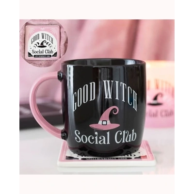 Good Witch Social Club Mug and Coaster Set