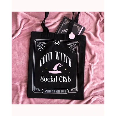 Good Witch Social Club Polycotton Tote Bag with Pin Badge