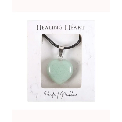 Green Adventurine Healing Crystal Heart Necklace