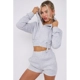 ZIP FRONT HOODED SHORT SET