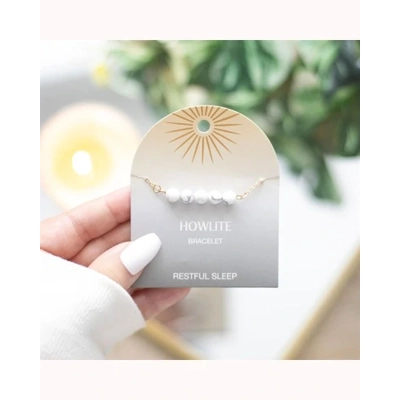 Howlite Crystal Beaded Chain Bracelet