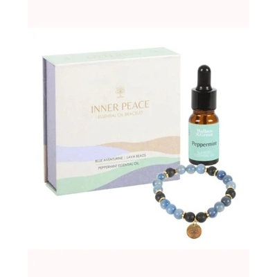 Inner Peace Blue Lace Agate Crystal Essential Oil Bracelet Inner Peace Blue Lace Agate Crystal Essential Oil Bracelet