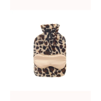 Leopard Faux Fur Hot Water Bottle & Eye Mask