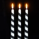 Set of 3 Black Candy Cane Taper Candles