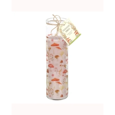 Mushroom Print Enchanted Forest Tube Candle Mushroom Print Enchanted Forest Tube Candle