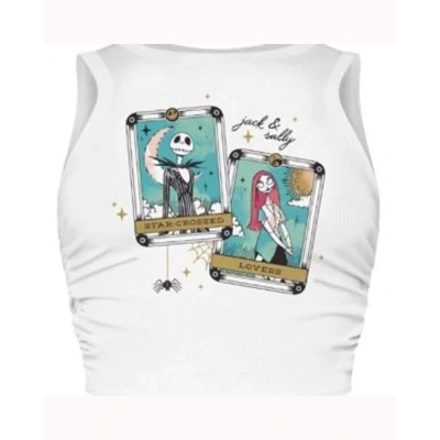 Nightmare Before Christmas – Star Crossed Lovers (Womens Ruched Side Cropped Vest)