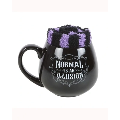 Normal is an Illusion Gothic Mug and Socks Set