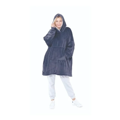 Oversized Sherpa Hoodie - Navy Oversized Sherpa Hoodie - Navy