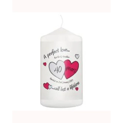 Personalised A Perfect Love Ruby Anniversary Pillar Candle Personalised A Perfect Love Ruby Anniversary Pillar Candle