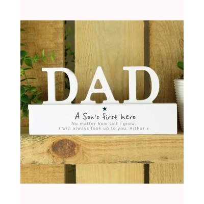 Personalised A Sons First Hero Wooden Dad Ornament
