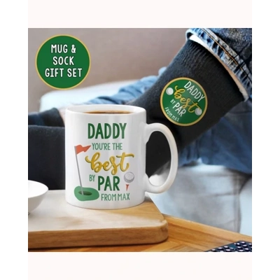 Personalised Best By Par Mug & Socks Set Personalised Best By Par Mug & Socks Set