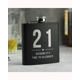 Personalised Big Numbers Black Hip Flask