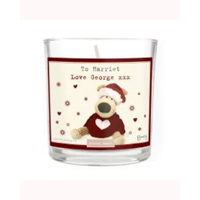 Personalised Boofle Christmas Love Scented Jar Candle Personalised Boofle Christmas Love Scented Jar Candle