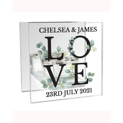 Personalised Botanical Mirrored Glass Tea Light Holder Personalised Botanical Mirrored Glass Tea Light Holder