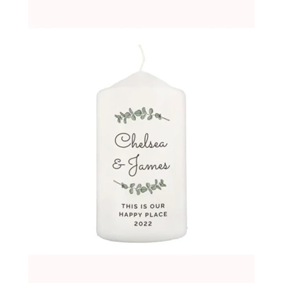 Personalised Botanical Pillar Candle Personalised Botanical Pillar Candle