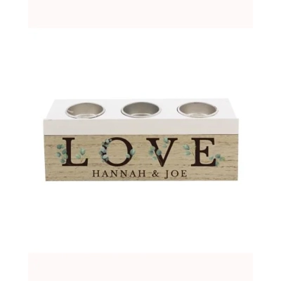 Personalised Botanical Triple Tea Light Box Personalised Botanical Triple Tea Light Box