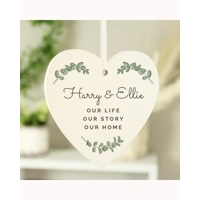 Personalised Botanical Wooden Hea..