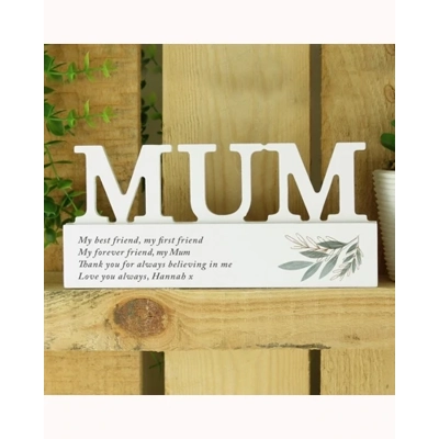 Personalised Botanical Wooden Mum Ornament Personalised Botanical Wooden Mum Ornament