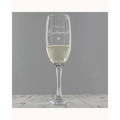 Personalised Bridesmaid Flute Glass