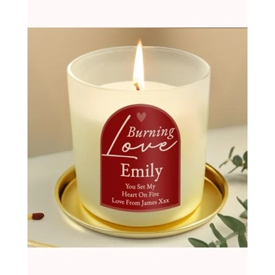 Personalised Burning Love Candle Jar Personalised Burning Love Candle Jar