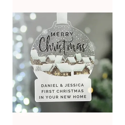 Personalised Christmas Home Acrylic Snowglobe Decoration Personalised Christmas Home Acrylic Snowglobe Decoration