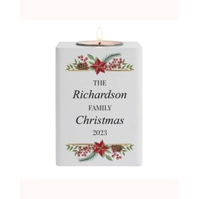 Personalised Christmas Wooden Tealight Holder Personalised Christmas Wooden Tealight Holder