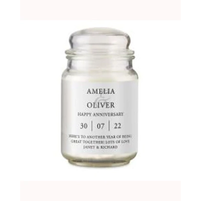 Personalised Couples Large Scented Jar Candle Personalised Couples Large Scented Jar Candle