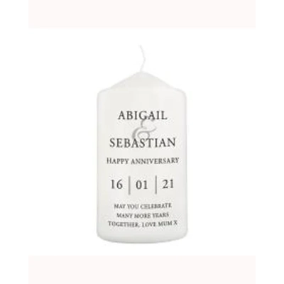 Personalised Couples Pillar Candle Personalised Couples Pillar Candle
