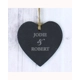 Personalised Couples Slate Heart Decoration