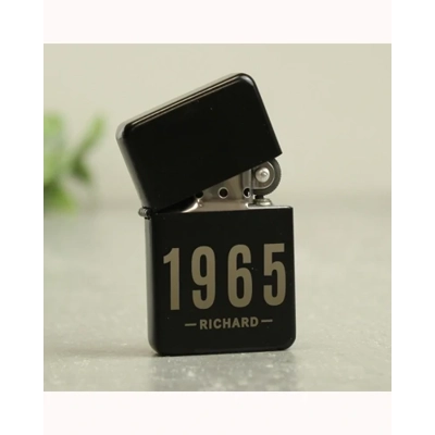 Personalised Date & Name Black Lighter Personalised Date & Name Black Lighter