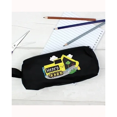 Personalised Digger Black Pencil Case Personalised Digger Black Pencil Case